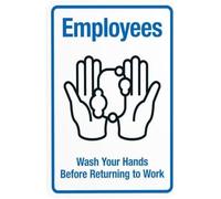 Plaque Métal Employees Wash Your Hands Before Returning To Work 30X40CM | Résistant aux intempéries Signes en métal Garage Plaque metal Pour Toilettes club