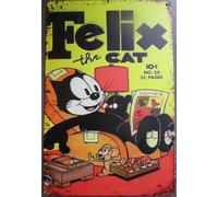 Plaque Métal Felix The Cat "Comics Edition" - Style Vintage Us - 20x30 Cm