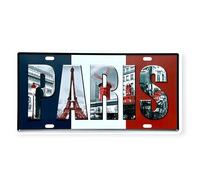 FÉENOMENN Plaque Métal Immatriculation Vintage - Paris (15x30cm)