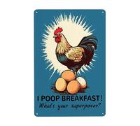 Plaque Metal Je Fais Caca Au Petit-Déjeuner, Quel Est Votre Super Pouvoir 20X30cm Métallique Panneau Vintage Affiche Poster Plaque Drôle Affiche Étain Pour Chambre Café Club