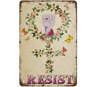 Plaque Metal Les Signes Résistent Aux Femmes Qui Font Rarement L'Histoire Du Féminisme Autonomisant Les Femmes Poster Art Décoration Vintage Affiche En Métal Décorative Wall Sticker S
