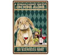 Plaque Métal Mapin Une Femme Ne Peut Pas Survivre Uniquement Avec Du Vin Elle A Aussi Besoin D'Un Mapin Plaques Métalliques Drôles Décoration Pour Café Cuisine Ferme Toilettes M
