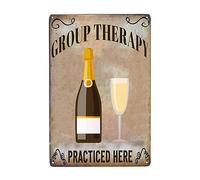 Plaque Metal Panneaux De Bière Vintage, Thérapie De Groupe Pratiquée Ici 20X30cm Métallique Panneau Vintage Plaque Deco Metal Rétro Métal Mur Affiche Pour Cuisine Café Garage