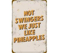 Plaque Metal Pas des Échangistes, on Aime Juste Les Ananas en Été Ancien Plaque Affiche Classics Affiche Murale pour Cave Garden Bain S