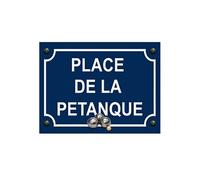 Plaque métal place de la pétanque 20 × 15 cm