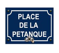 Plaque métal place de la pétanque 20 × 15 cm