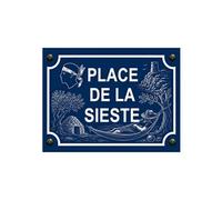 Plaque métal place de la sieste corse 20 × 15 cm
