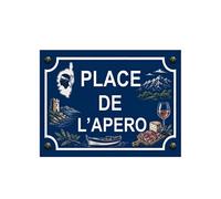 Plaque métal place de l'apéro corse 20 × 15 cm