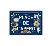 Plaque métal place de l'apéro grec 20 × 15 cm