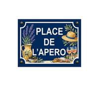 Plaque métal place de l'apéro provence 20 × 15 cm