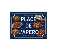 Plaque métal place de l'apéro tapas 20 × 15 cm