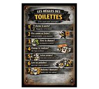 Plaque métal prière des toilettes 30,5 × 20 cm