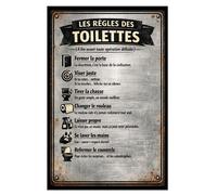 Plaque métal prière des toilettes ver 2 30,5 × 20 cm
