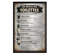 Plaque métal prière des toilettes ver 2 30,5 × 20 cm