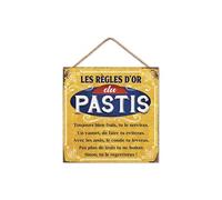 plaque metal régles du pastis - sud trading cd6172