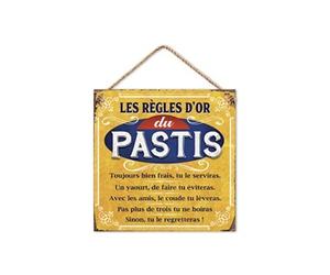 plaque metal régles du pastis - sud trading cd6172