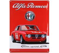 Plaque métal relief 30x20 cm Alfa Roméo Alfa Roméo Giulia GTA Produit sous licence officielle et/ou design exclusif, Métalisé