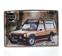 Plaque métal relief 30x20 cm Matra Simca MATRA SIMCA Rancho Produit sous licence officielle et/ou design exclusif, Métalisé