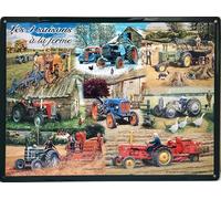 Plaque métal relief 40x30 cm Les 4 Saisons A La Ferme Produit sous licence officielle et/ou design exclusif, Métalisé