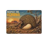 Plaque Métal Respect The Echidna Vintage Sunset 20x30cm Décoration Maison | En fin d'année, les plaques métalliques décoratives offrent un accent mural dans le coin repas.