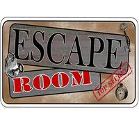 Plaque Metal Retro Escape Games Pary Tin Sign Vintage Affiche En Métal Unique Wall Sticker Pour Café Chambre Salon M