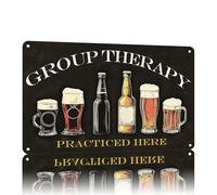 Plaque Métal Thérapie De Groupe Pratiquée Ici Bière Plaques Métalliques Vintage Affiche Pour Maison Exterieur Salon Cour M