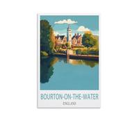 Plaque Metal Vintage Affiche de voyage de Bourton-on-the-Water en Angleterre deco plaque metal decorative bar metal signe,pour Café, Bar, Pub, Maison 15x30cm
