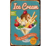 Plaque Metal Vintage Affiche Poster Plaque Rétro Plaque Décoration Pour Café Bar Pub Club Glace 30x40cm