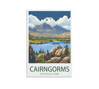 Plaque métal Vintage Affiches du parc national des Cairngorms Vintage pour Chambre à Coucher Salle Panneau Decoratif Exterieur Metal 30x40cm