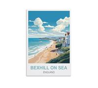 Plaque métal Vintage Bexhill-on-Sea, Angleterre Vintage pour Chambre à Coucher Salle Panneau Decoratif Exterieur Metal 15x30cm