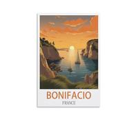 Plaque métal Vintage Bonifacio France Vintage pour Chambre à Coucher Salle Panneau Decoratif Exterieur Metal 20x30cm