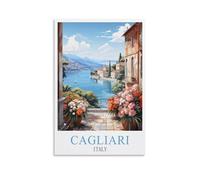 Plaque Metal Vintage Côte de Cagliari, Italie Signe Vintage Plaque Rétro Attention Décorative Métallique Panneau pour Café Bar Chambre 20x30cm