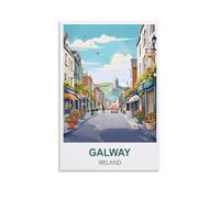 Plaque métal Vintage Galway, Irlande Vintage pour Chambre à Coucher Salle Panneau Decoratif Exterieur Metal 15x30cm