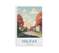 Plaque Metal Vintage Halifax Yorkshire Signe Vintage Plaque Rétro Attention Décorative Métallique Panneau pour Café Bar Chambre 30x40cm