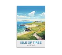 Plaque métal Vintage Île de Tiree, Écosse Vintage pour Chambre à Coucher Salle Panneau Decoratif Exterieur Metal 30x40cm