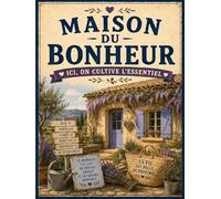Plaque Métal Vintage Maison du Bonheur - Décoration Murale Provence Lavande Maison Campagne Chic (15x20cm)