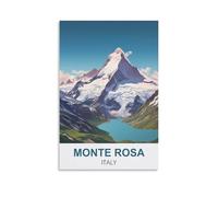 Plaque métal Vintage Mont Rose Italie Vintage pour Chambre à Coucher Salle Panneau Decoratif Exterieur Metal 15x30cm