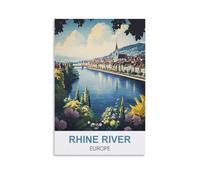 Plaque métal Vintage Rhin Europes Vintage pour Chambre à Coucher Salle Panneau Decoratif Exterieur Metal 15x30cm