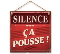 plaque métal wc silence ca pousse - sud trading cd5934 Rouge G