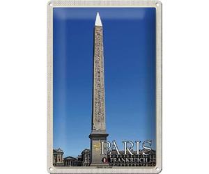 Plaque métallique 30 x 20 cm Paris France Obélisque de Louxor - DekoNo7