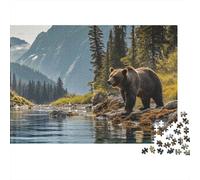 Plaque Métallique 38x26cm/1000pcs avec Brown Bear Rive pour Le Coin Bar, Cadeau De Noël pour Les Amateurs De Décoration De Bar