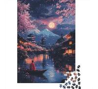 Plaque Métallique 38x26cm/1000pcs avec Cherry Blossom Moonlit River pour Le Pub Ou Le Café, pour Une Décoration D’Automne dans Le Pub Et Le Café