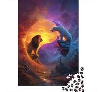Plaque Métallique 38x26cm/1000pcs avec Lion Vs Polar Bear Art Print-1 pour Le Salon Ou L’entrée, Style Rétro pour L’intérieur