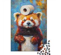 Plaque Métallique 38x26cm/1000pcs avec Red Panda Artwork pour Le Salon Ou L’entrée, pour Un Nouvel Intérieur Au Style Industriel
