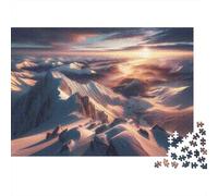 Plaque Métallique 38x26cm/1000pcs avec Snow-Capped Mountain Range pour Le Salon Ou L’entrée, pour Un Nouvel Intérieur Au Style Industriel