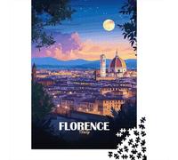 Plaque Métallique 52x38cm/1000pcs avec Florence, Italy at Night pour Le Pub Ou Le Café, pour Une Décoration D’Automne dans Le Pub Et Le Café