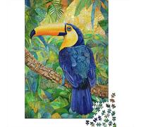 Plaque Métallique 52x38cm/1000pcs avec Vibrant Toucan Artwork-9 pour Le Salon, pour Les Passionnés D’aménagement Intérieur