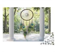 Plaque Métallique 70x50cm/1000pcs avec Dream Catcher with Peacock Feathers pour Le Coin Bar, Cadeau De Noël pour Les Amateurs De Décoration De Bar