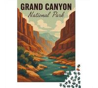 Plaque Métallique 70x50cm/1000pcs avec Grand Canyon National Park Illustration pour Le Salon, pour Les Pièces À Thème Et Les Murs D’Inspiration Vintage