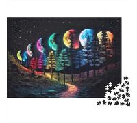 Plaque Métallique 70x50cm/1000pcs avec Rainbow Moon Forest pour L’Atelier, pour Les Collectionneurs De Plaques Et De Déco Rétro